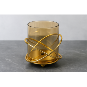 CASTIÇAL DE VIDRO GOLD