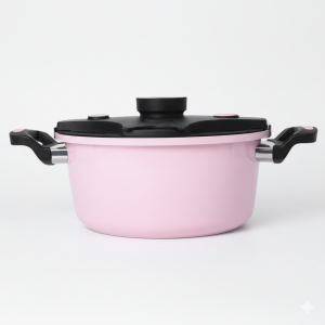 PANELA DE PRESSAO DE ALUMINIO CERAMICO 6L 24CM ROSA