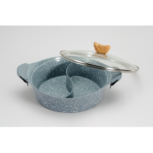 CAÇAROLA DE ALUMINIO CERAMICO COM TAMPA HOTPOT 30CM GRANITO