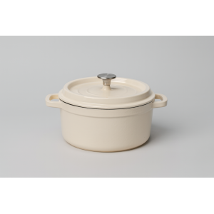 CAÇAROLA DE FERRO ESMALTADO BEGE 24CM