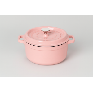 CAÇAROLA DE FERRO ESMALTADO ROSA 24CM