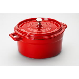 CAÇAROLA DE FERRO ESMALTADO VERMELHA 24CM