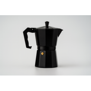CAFETEIRA ITALIANA ALUMÍNIO 6 XÍCARAS PRETA