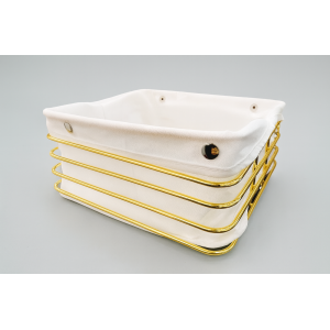 CESTO PARA PAES ARAMADO DE INOX DOURADO