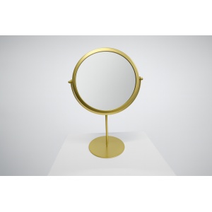 ESPELHO DE MESA DE METAL DOURADO 20X27CM