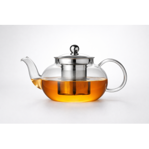 CHALEIRA DE VIDRO 600ML COM INFUSOR DE INOX