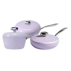 JOGO DE PANELAS DE ALUMINIO CERAMICO 6PCS LILAS