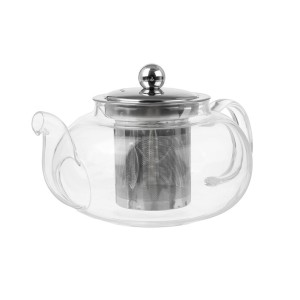CHALEIRA DE VIDRO 600ML COM INFUSOR DE INOX