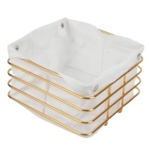 CESTO PARA PAES ARAMADO DE INOX DOURADO
