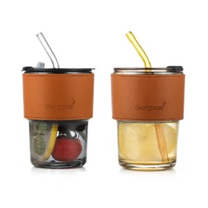 COPO DE VIDRO COM CANUDO 400ML