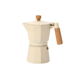 CAFETEIRA ITALIANA DE ALUMINIO 3 XICARAS BEGE