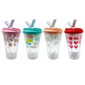 COPO DE PLASTICO COM CANUDO 450ML