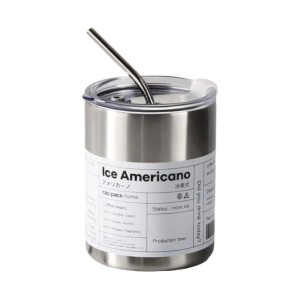CANECA TERMICA COM CANUDO DE INOX 400ML