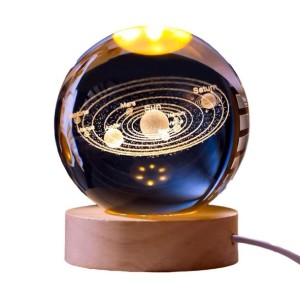LUMINARIA DE MESA GLOBO DE VIDRO PLANETAS
