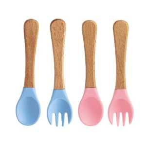 COLHER E GARFO INFANTIL DE SILICONE