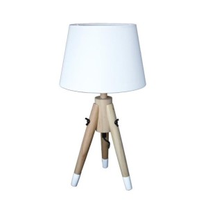 ABAJUR DE MESA DE MADEIRA 32CM