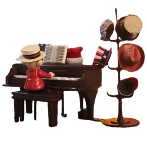ENFEITE NATALINO DE LUXO TEDDY TAKES WITH BABY GRAND
