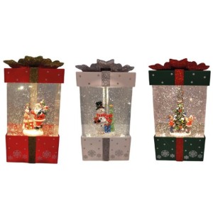 ENFEITE NATALINO CAIXA DE PRESENTE COM LED 20CM