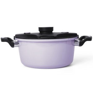 PANELA DE PRESSAO DE ALUMINIO CERAMICO 6L 24CM LILAS
